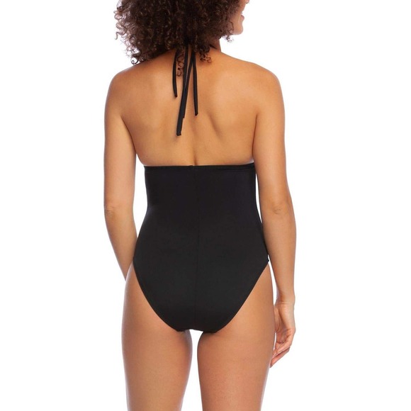 La Blanca Island Goddess V-Neck Halter One Piece - Picture 2 of 6